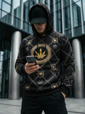 Bluza z kapturem męska czarna OZONEE O/B267Z