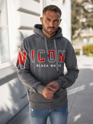 Bluza z kapturem męska grafitowa OZONEE JS/8B1739/5