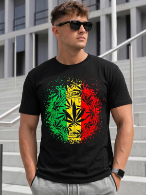 T-shirt męski czarny OZONEE O/T138/3Z