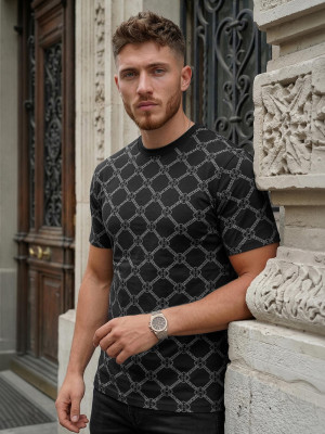T-shirt męski czarny OZONEE O/MPO4871