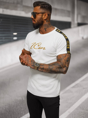 T-shirt męski biały OZONEE O/T7579