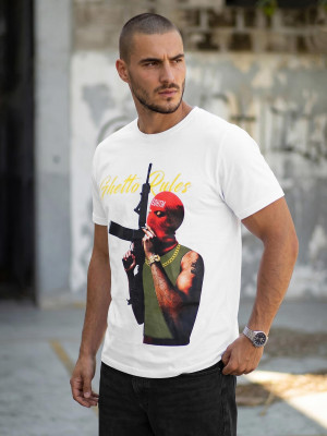 T-shirt męski biały OZONEE O/T129/1