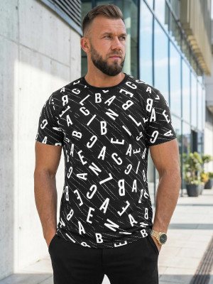 T-shirt męski czarny OZONEE JS/8T1196/3