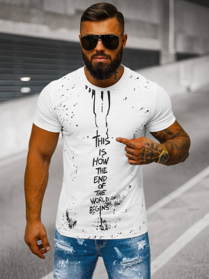 T-shirt męski biały OZONEE O/8T1259/1