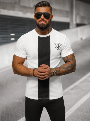 T-shirt męski biały OZONEE O/L1184