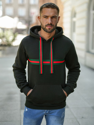 Bluza z kapturem męska czarna OZONEE JS/8B1735/3
