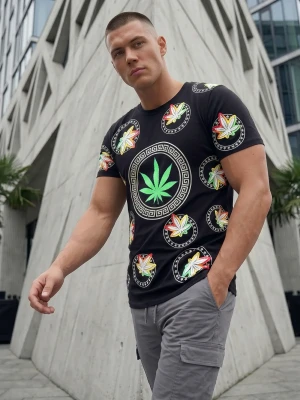 T-shirt męski czarny OZONEE O/T135/3