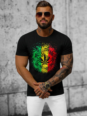 T-shirt męski czarny OZONEE O/T138/3Z