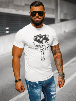 T-shirt męski slim fit biały OZONEE NB/MT3045