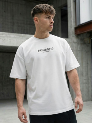 T-shirt męski oversize biały OZONEE JS/65T3978/1