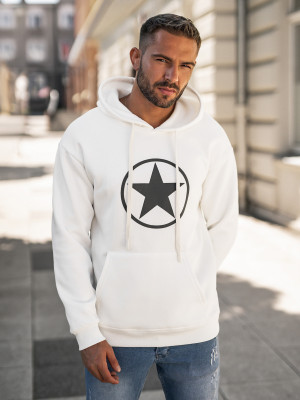 Bluza z kapturem męska biała OZONEE JS/65B3910/1