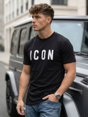 T-shirt męski czarny OZONEE NB/MT3203/3