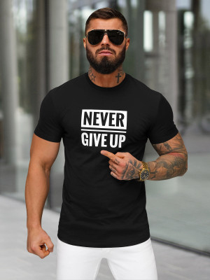 T-shirt męski slim fit czarny OZONEE NB/MT3133