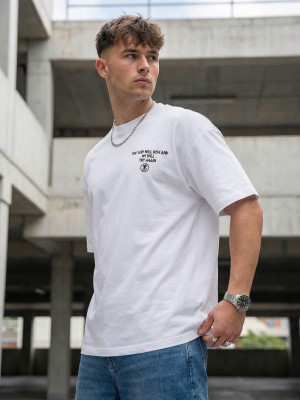 T-shirt męski oversize biały OZONEE JS/65T3976/1