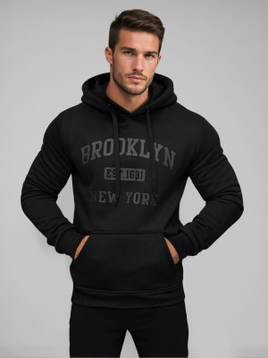 Bluza z kapturem męska czarna OZONEE JS/8B1350/3Z