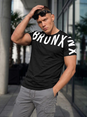 T-shirt męski czarny OZONEE O/8T1265/3