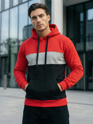 Bluza z kapturem męska czerwona OZONEE JS/8B1320/18Z