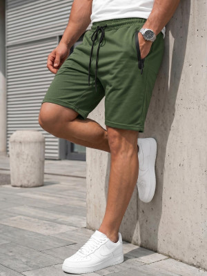 Spodenki dresowe męskie khaki OZONEE JS/17K533/29Z