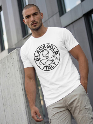 T-shirt męski slim fit biały OZONEE NB/MT3074