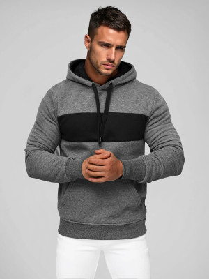 Bluza z kapturem męska grafitowa OZONEE JS/8B1315/5Z