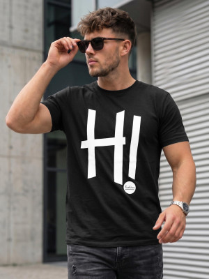 T-shirt męski czarny OZONEE O/T1261/3
