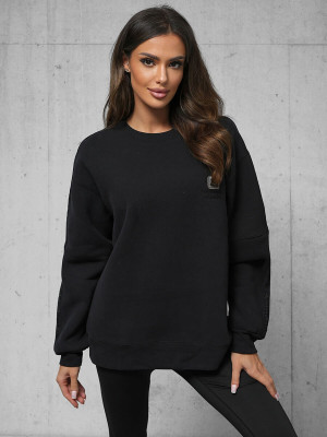 Bluza oversize czarna OZONEE O/SWE23049Z
