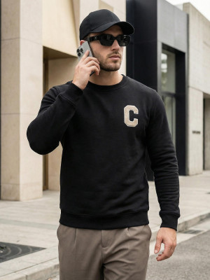 Bluza męska czarna OZONEE NB/MF2019Z