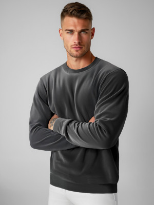 Bluza męska welurowa grafitowa OZONEE JS/8B1166/6