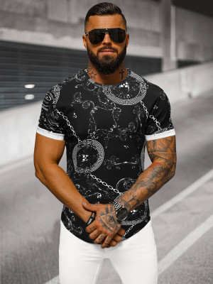 T-shirt męski czarny OZONEE O/P1062
