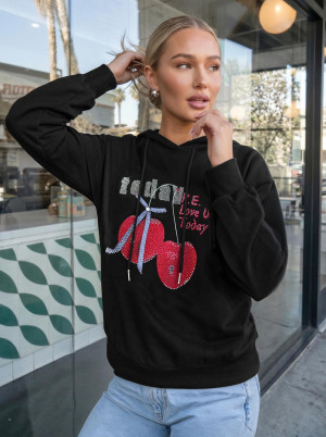 Bluza z kapturem czarna OZONEE JS/8B856/3Z