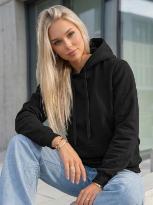 Bluza z kapturem damska czarna OZONEE JS/W02Z