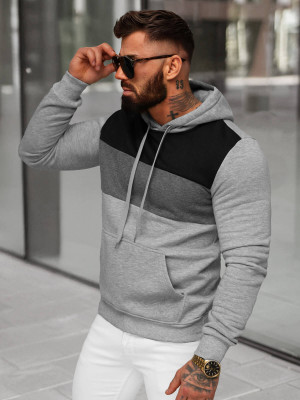 Bluza z kapturem męska szara OZONEE JS/8B1312/2