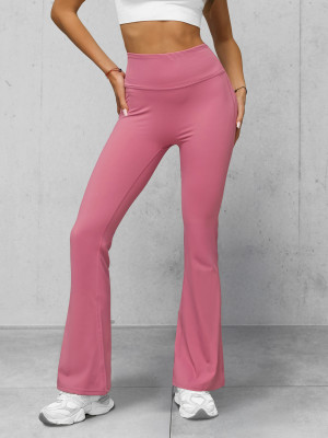 Legginsy damskie z szeroką nogawką ciemno-różowe OZONEE JS/17K588/111
