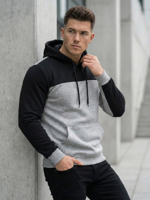 Bluza z kapturem męska szara OZONEE JS/8B1307/2Z