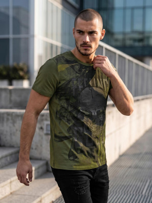 T-shirt męski zielony OZONEE O/T126/29Z