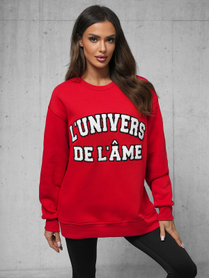 Bluza oversize czerwona OZONEE O/SWE23055