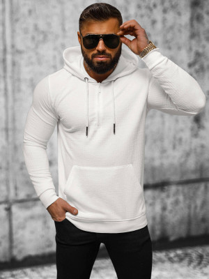Bluza z kapturem męska ecru OZONEE O/TB2273