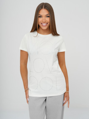 T-shirt damski biały OZONEE JS/YJ77841