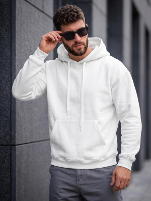 Bluza męska z kapturem biała OZONEE JS/65B3915/1