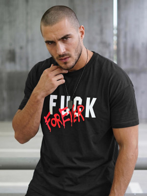 T-shirt męski czarny OZONEE O/T1267/3