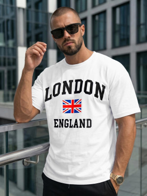 T-shirt męski loose fit biały OZONEE JS/8B1373/1