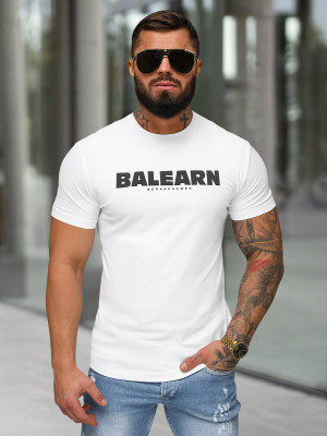 T-shirt męski slim fit biały OZONEE NB/MT3135
