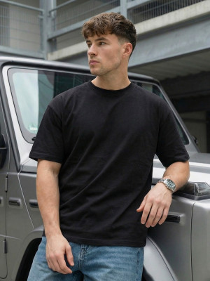 T-shirt męski loose fit czarny OZONEE JS/67T1298/3Z