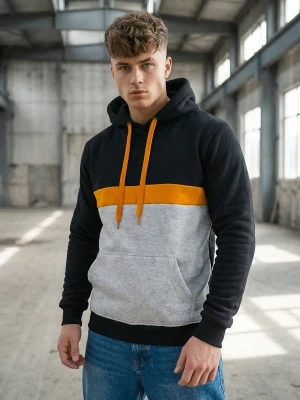 Bluza z kapturem męska czarna OZONEE JS/8B1319/3