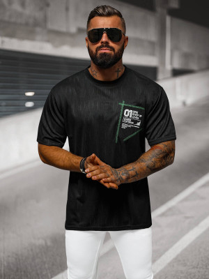 T-shirt męski czarny OZONEE O/3C333