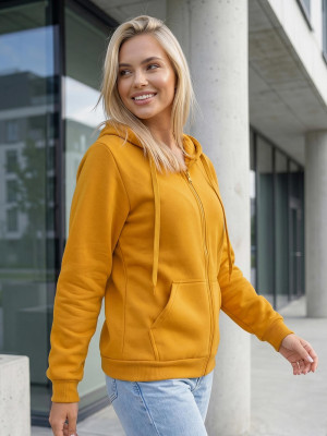 Bluza damska rozpinana z kapturem camelowa OZONEE JS/W03Z