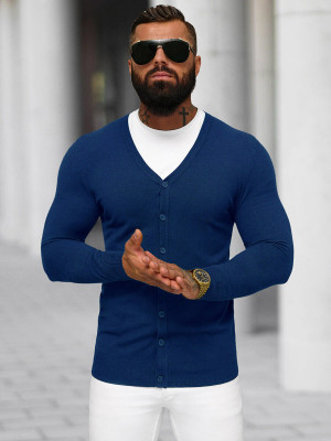 Sweter męski rozpinany ciemno-niebieski OZONEE NB/MM6006/5Z