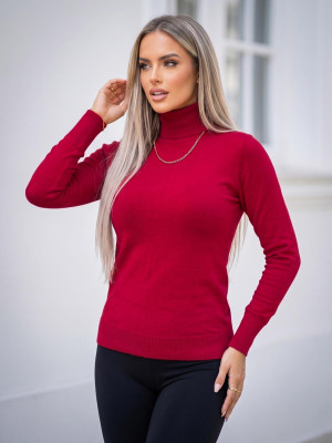 Sweter damski bordowy OZONEE JS/8009/5