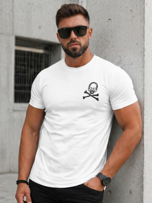 T-shirt męski slim fit biały OZONEE NB/MT3066