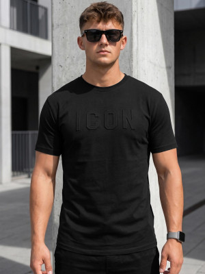T-shirt męski slim fit czarny OZONEE NB/MT3111